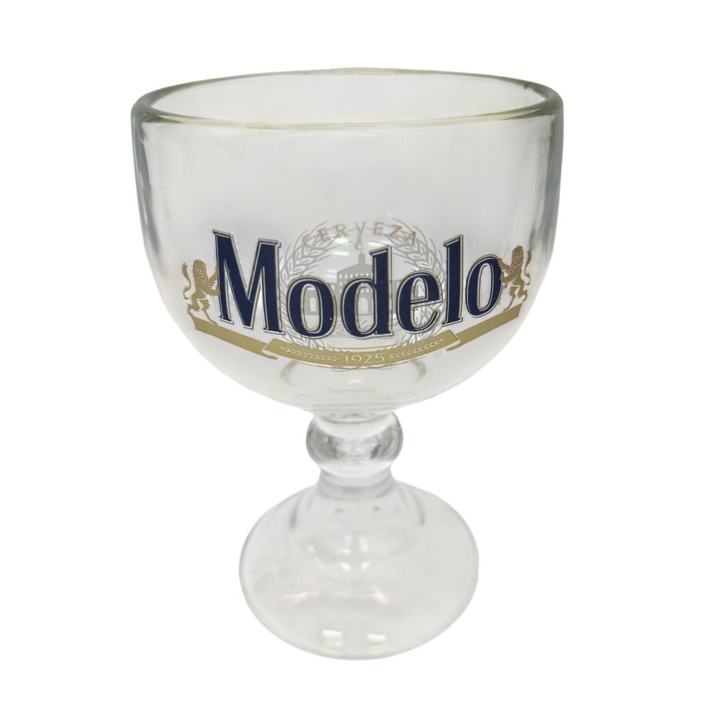 Modelo Especial Cerveza 1925 Beer Schooner Glass Chalice Goblet 18oz Heavy Base